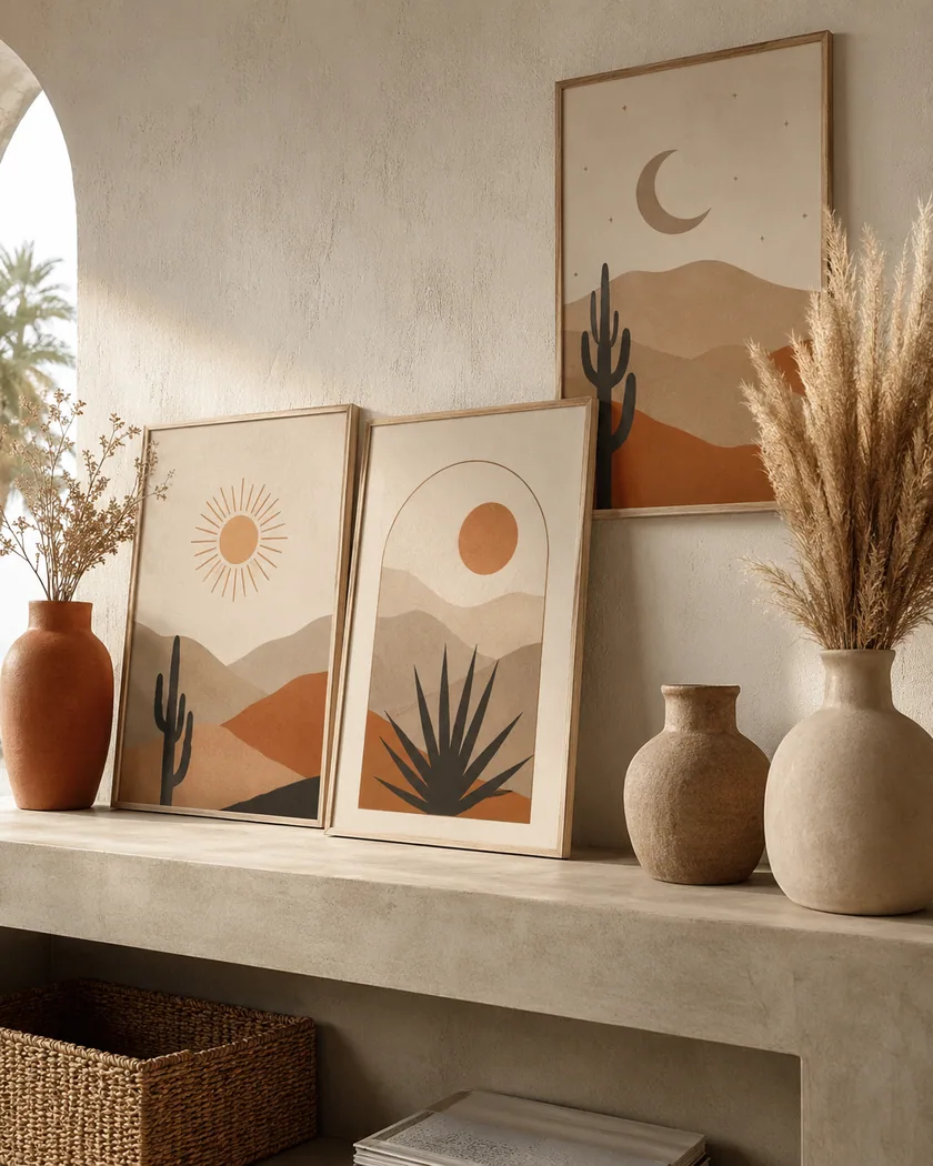 Boho salon poster seti — tasarım 3