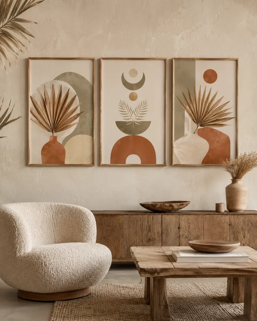 Boho salon poster seti — tasarım 7