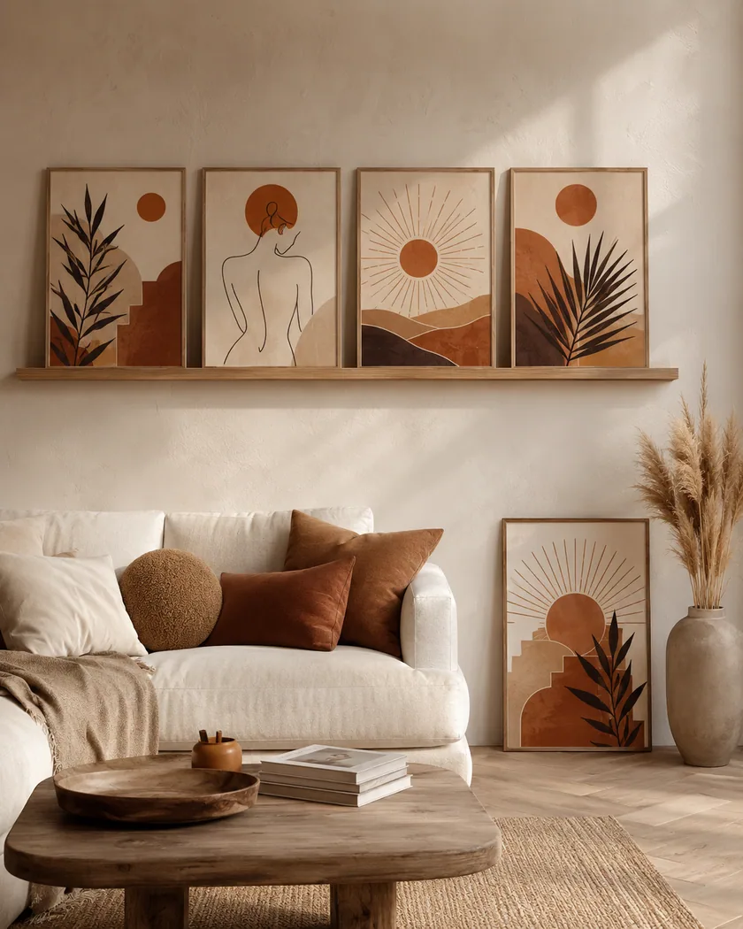 Boho salon poster seti — tasarım 9