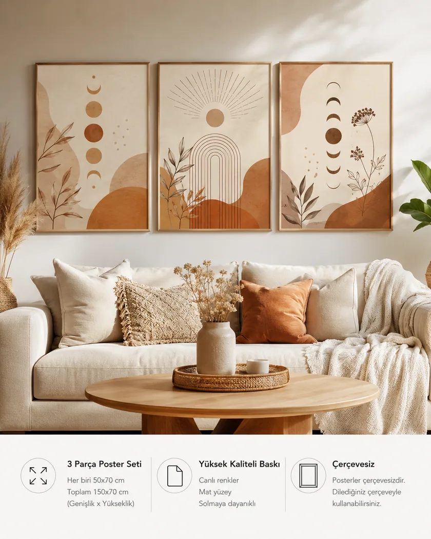 Boho salon poster seti — tasarım 10