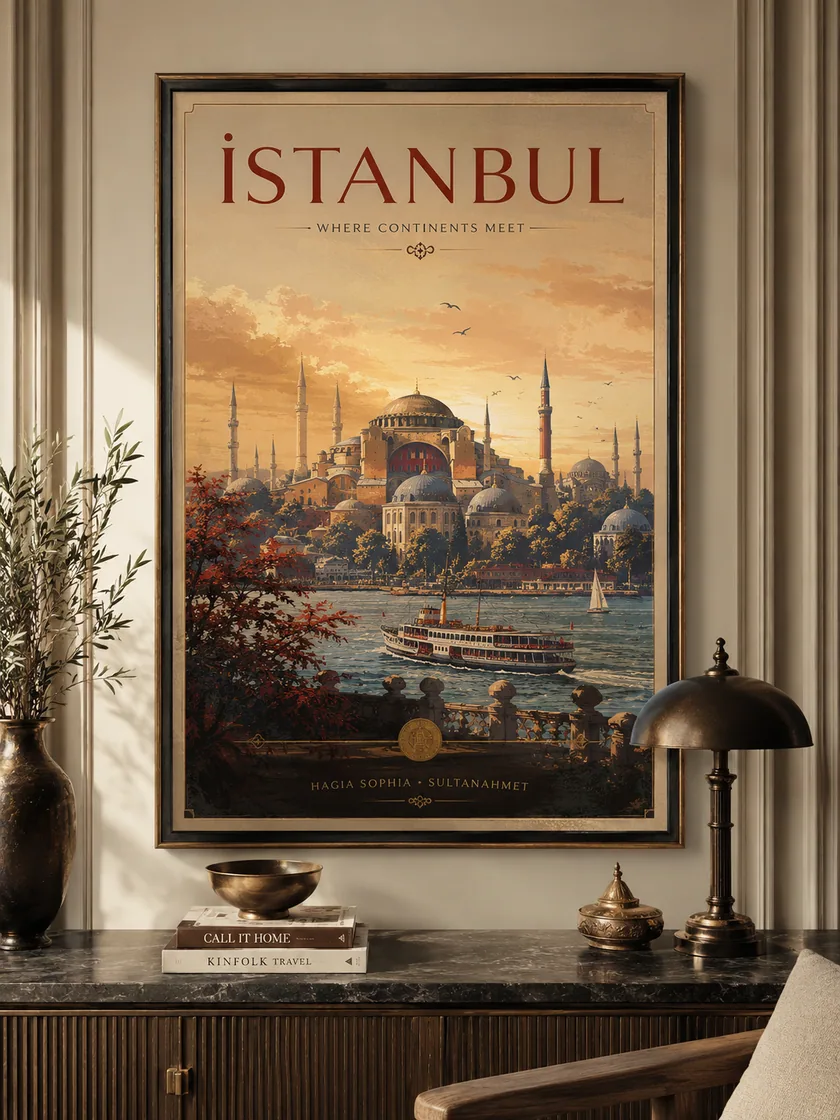 Bursa-İstanbul Kapadokya temalı posterler — tasarım 6