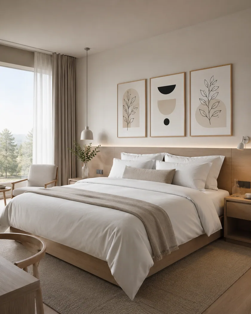 Butik otel oda poster seti — tasarım 6