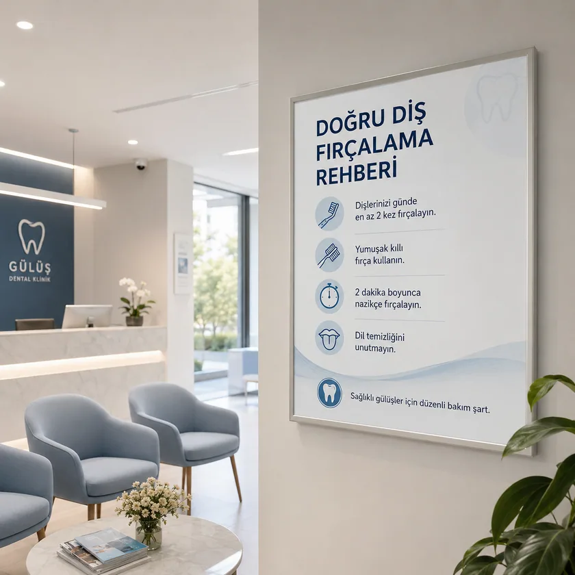 Diş kliniği bilgilendirme posterleri — tasarım 2