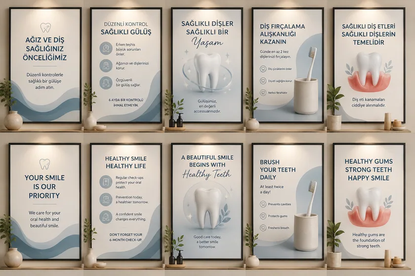 Diş kliniği bilgilendirme posterleri — tasarım 20