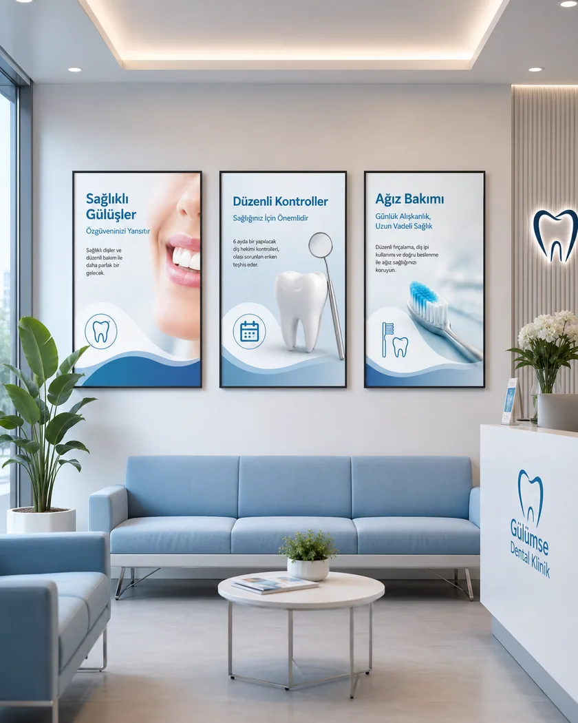 Diş kliniği poster seti — kapak görseli