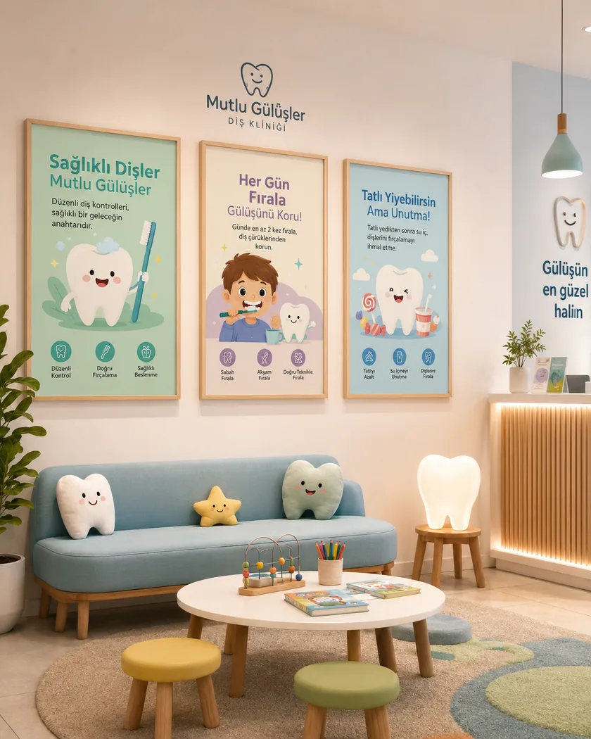 Diş kliniği poster seti — tasarım 2