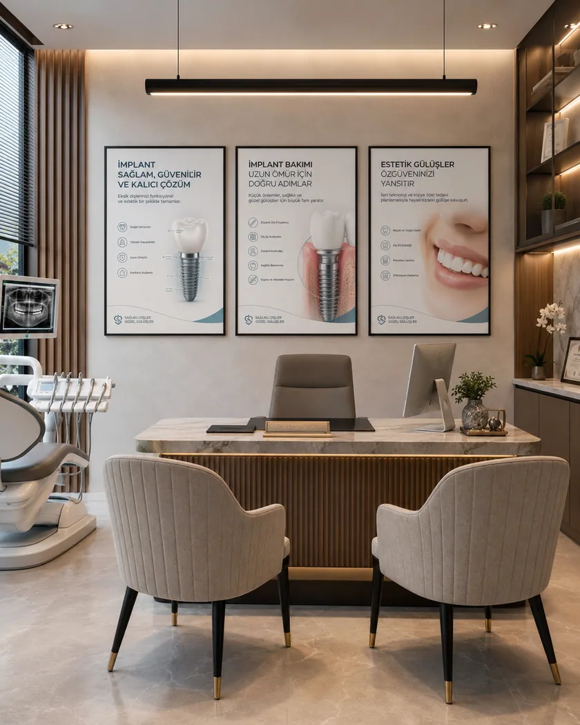 Diş kliniği poster seti — tasarım 3