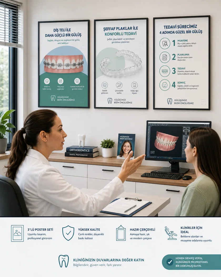 Diş kliniği poster seti — tasarım 5