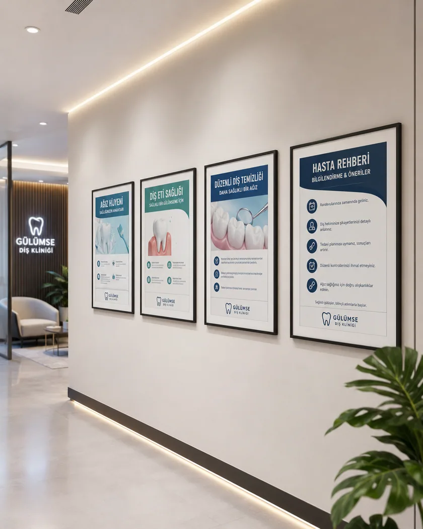 Diş kliniği poster seti — tasarım 6