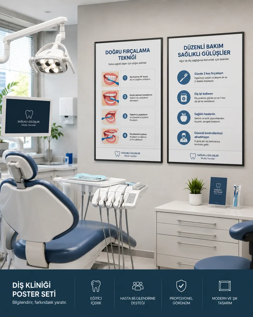 Diş kliniği poster seti — tasarım 7