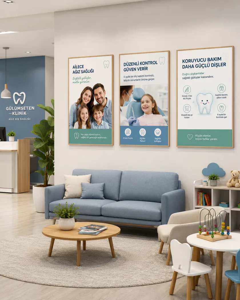 Diş kliniği poster seti — tasarım 9