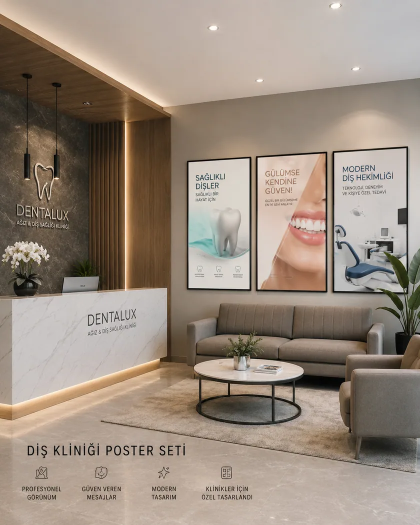 Diş kliniği poster seti — tasarım 10
