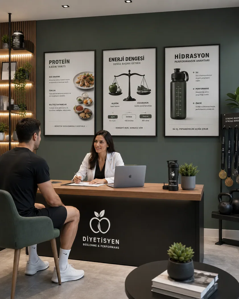 Diyetisyen kliniği poster seti — tasarım 5