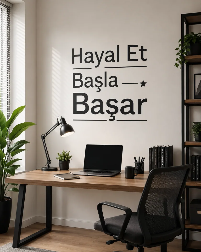 Duvar slogan sticker — tasarım 2