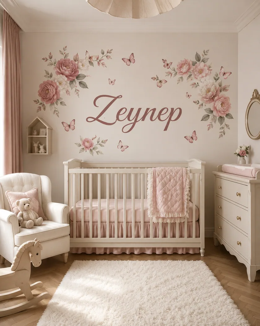 İsimli bebek odası sticker — tasarım 2