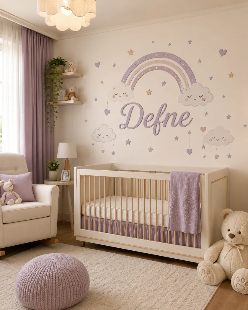 İsimli bebek odası sticker — tasarım 3