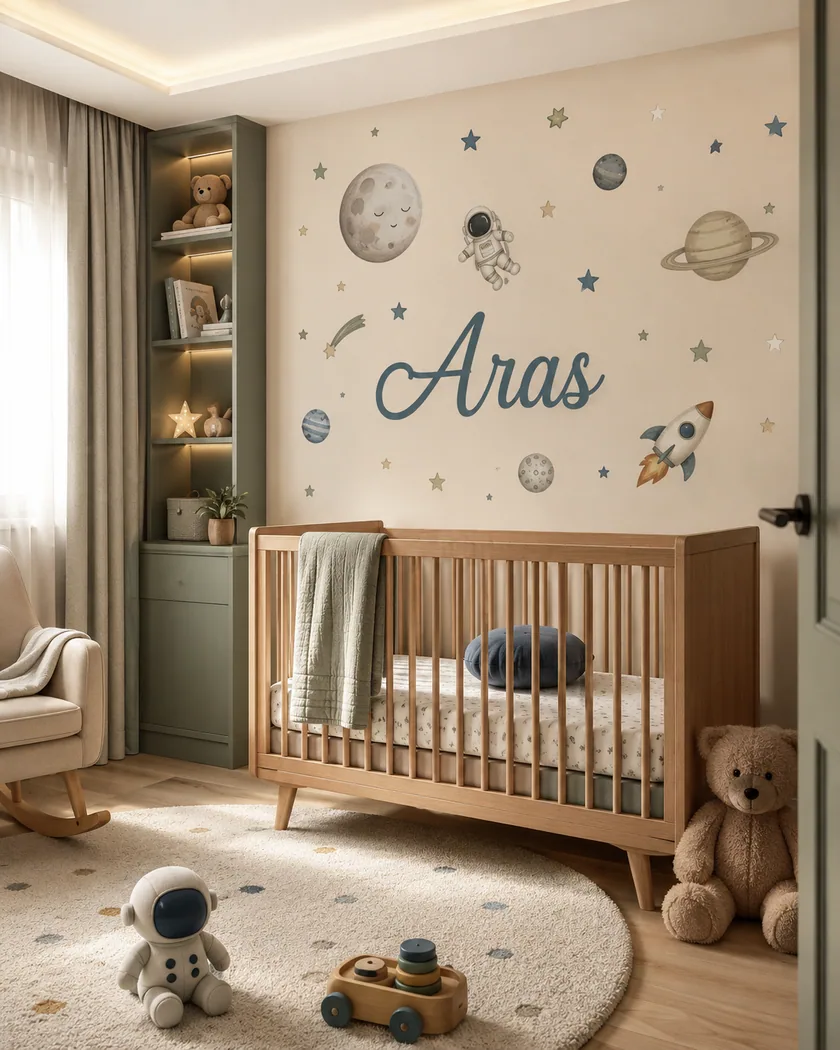 İsimli bebek odası sticker — tasarım 8