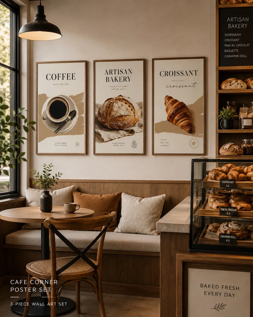 Kafe köşe dekor seti — tasarım 10