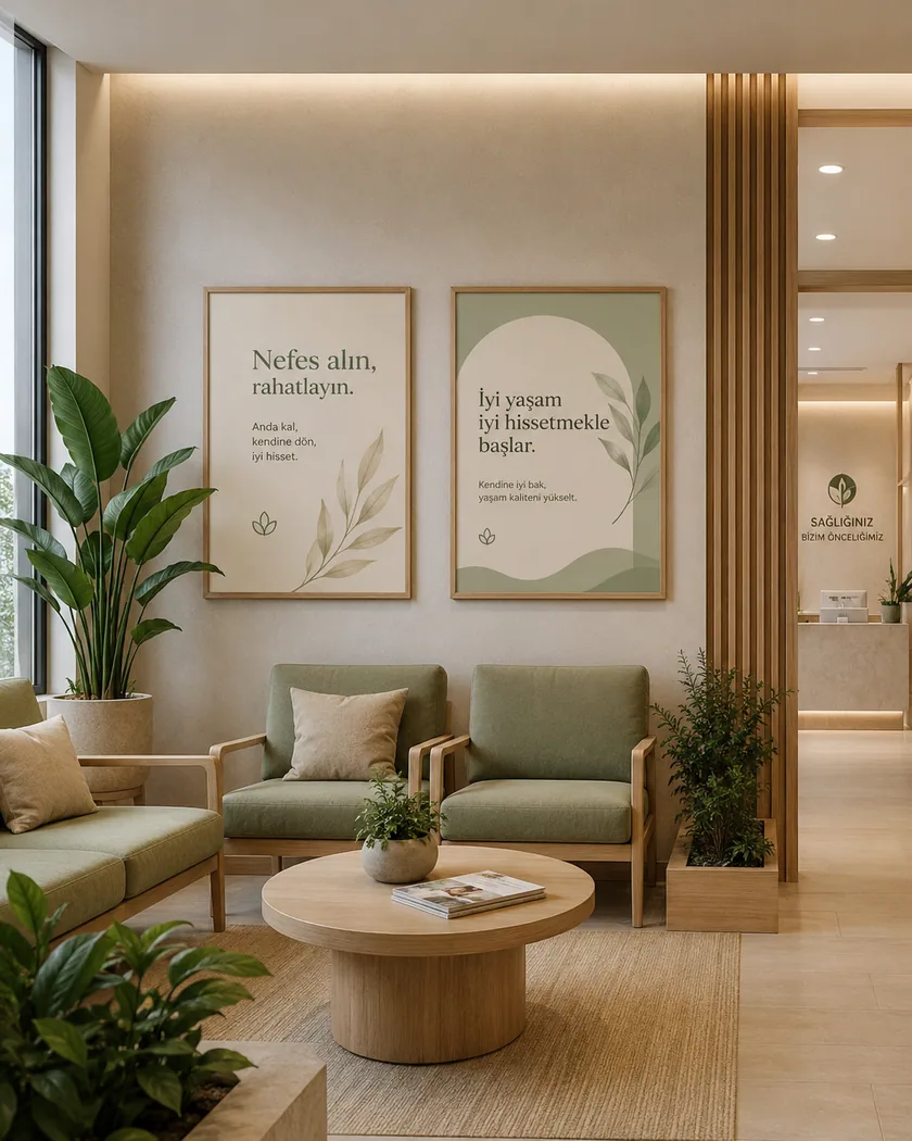 Klinik bekleme alanı poster seti — tasarım 9