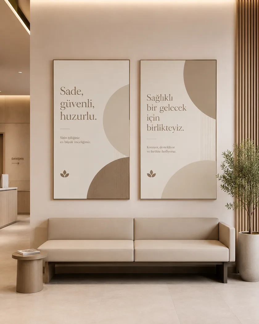Klinik bekleme alanı poster seti — tasarım 11