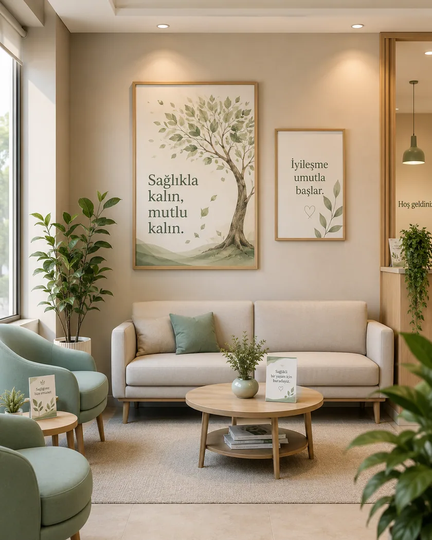 Klinik bekleme alanı poster seti — tasarım 12