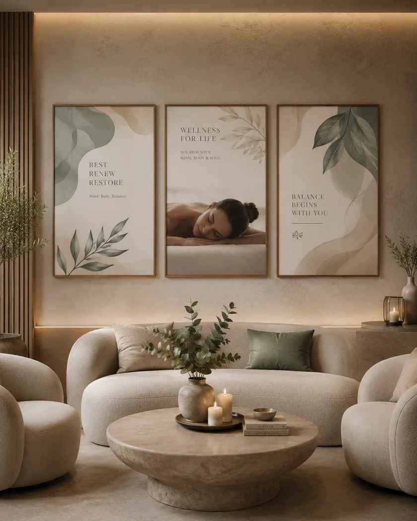 Klinik-wellness poster seti — tasarım 2