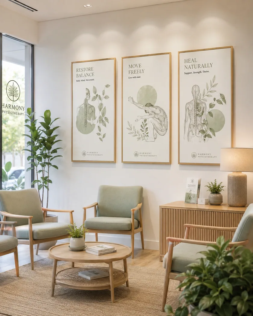 Klinik-wellness poster seti — tasarım 6