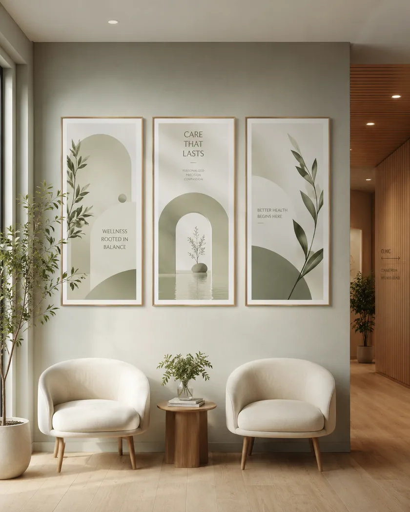 Klinik-wellness poster seti — tasarım 10
