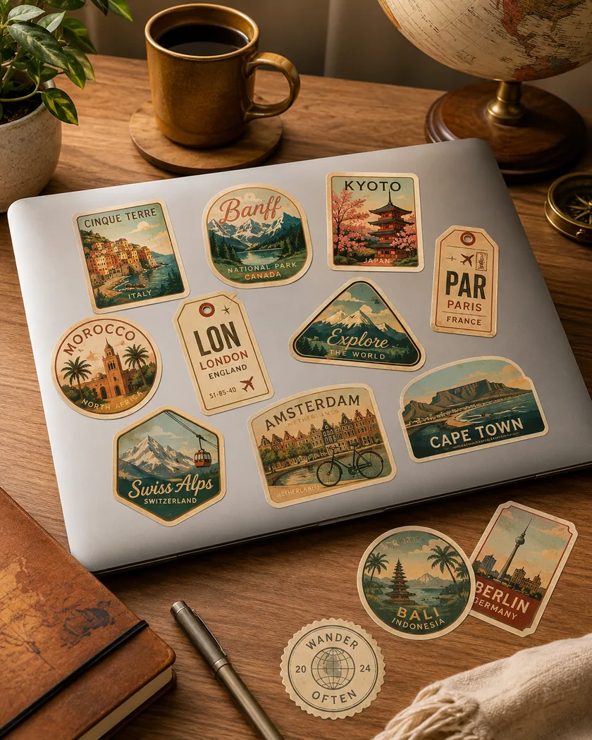 Laptop sticker setleri — tasarım 2