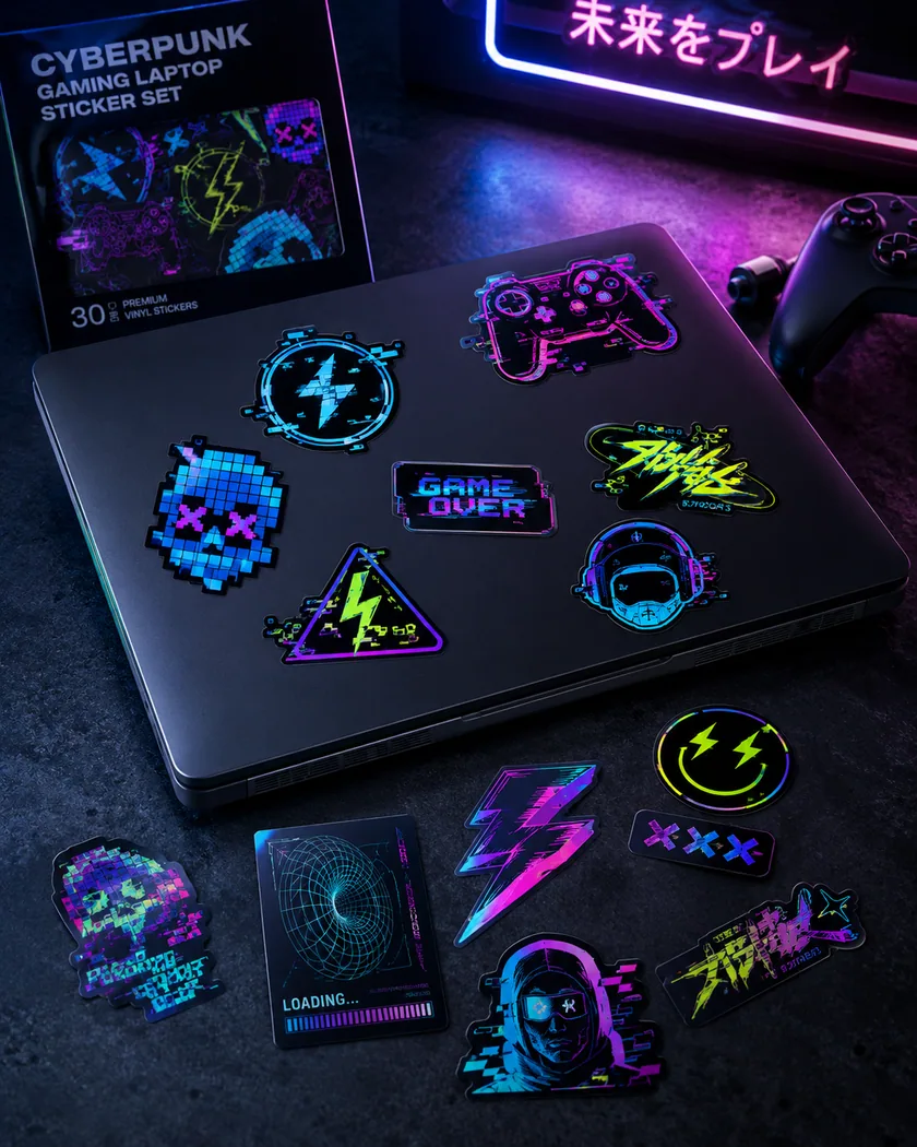 Laptop sticker setleri — tasarım 5