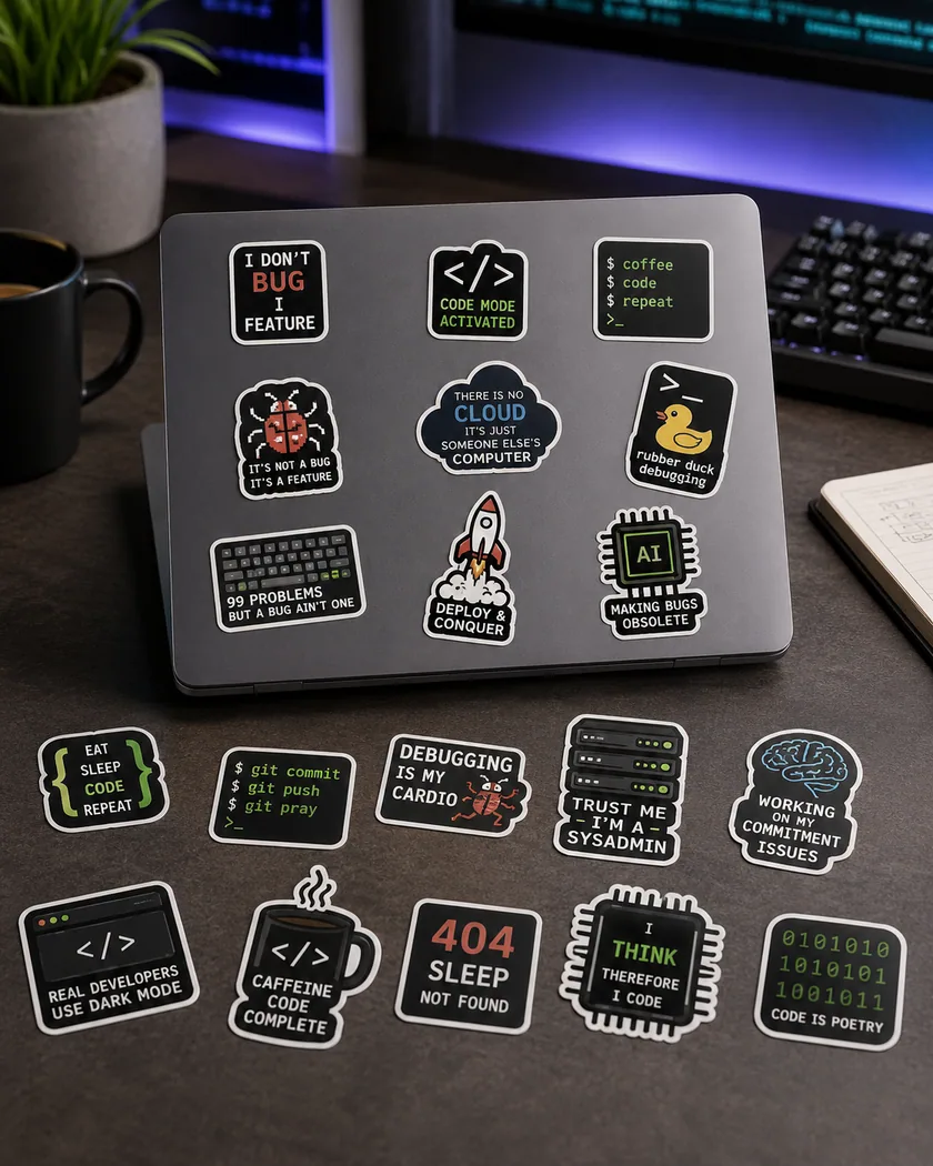 Laptop sticker setleri — tasarım 7