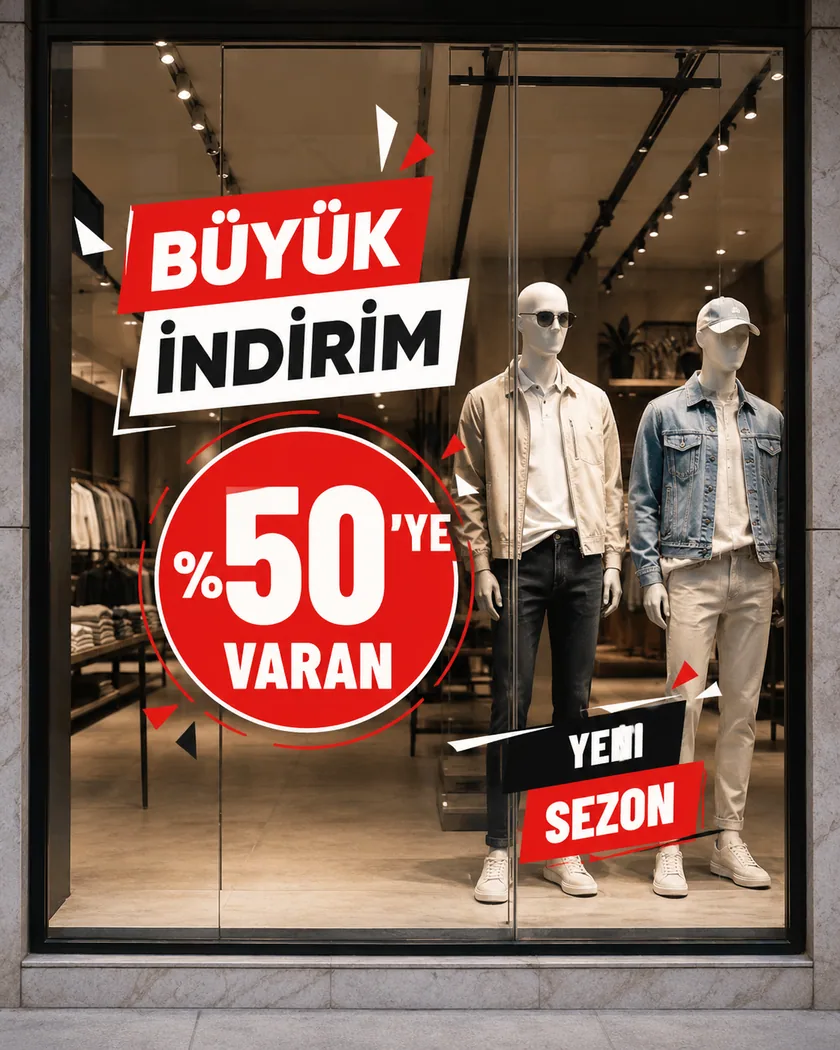 Mağaza kampanya sticker — kapak görseli