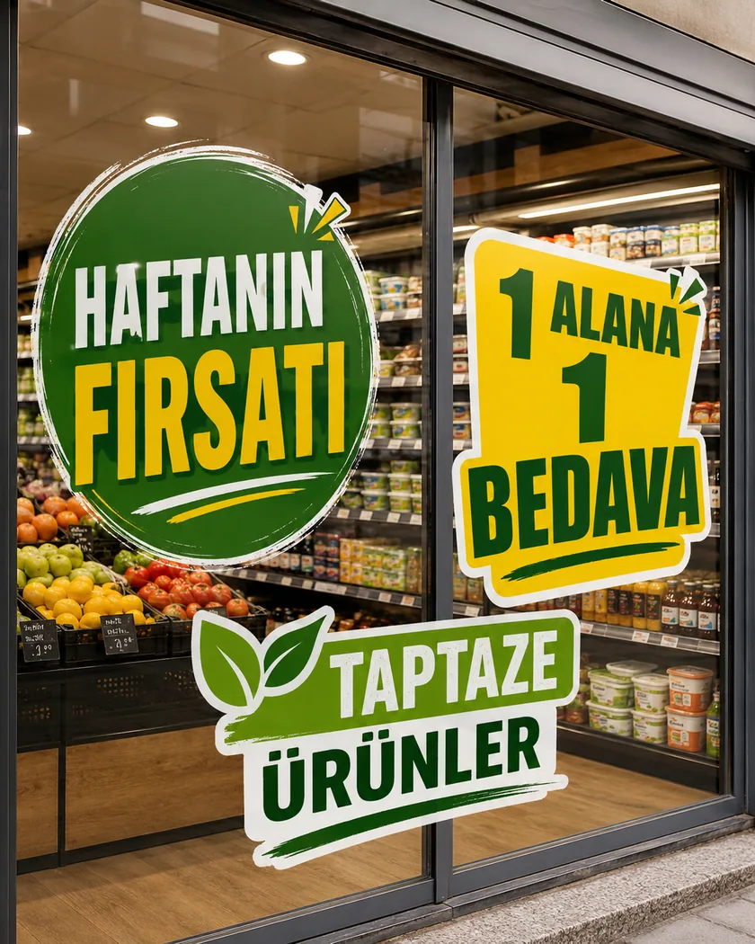 Mağaza kampanya sticker — tasarım 4