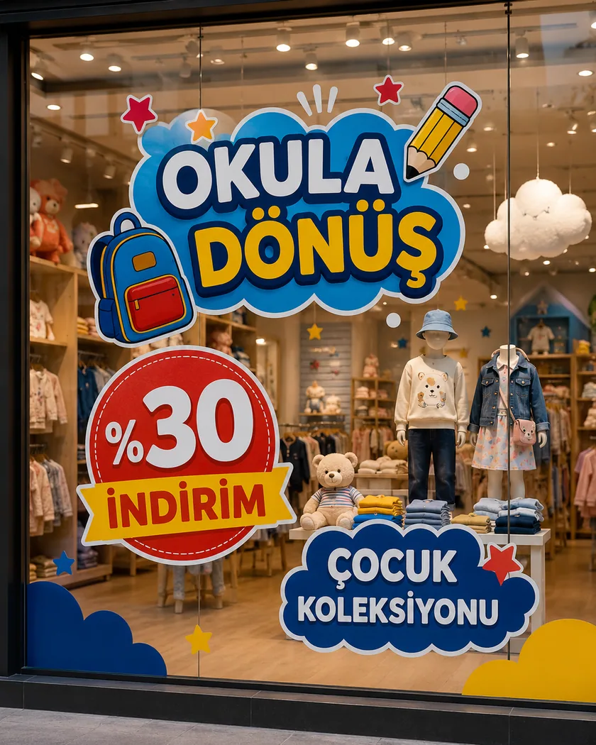 Mağaza kampanya sticker — tasarım 7