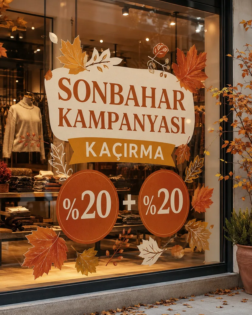 Mağaza kampanya sticker — tasarım 9