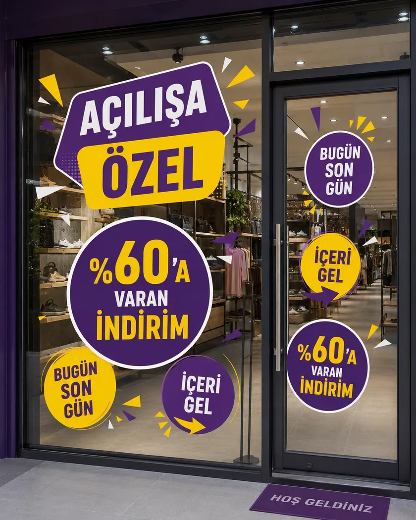 Mağaza kampanya sticker — tasarım 10