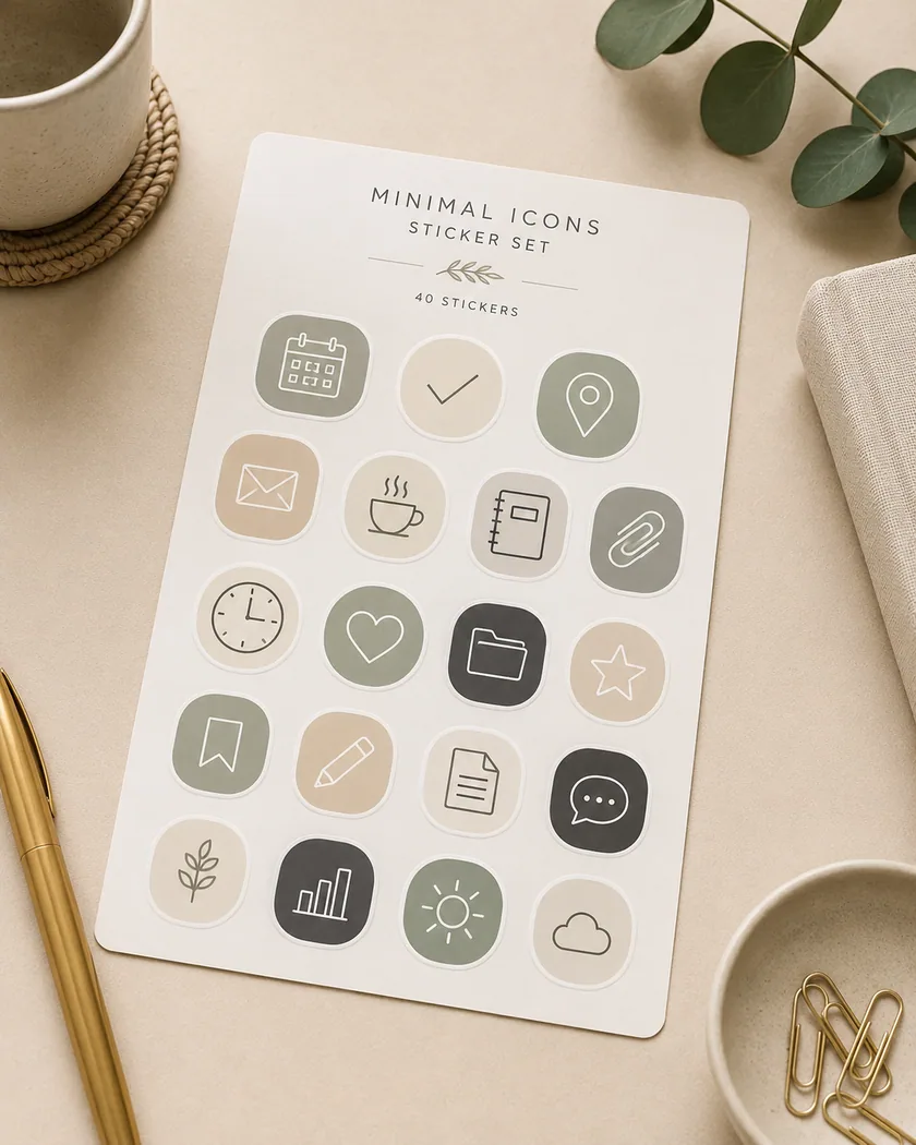 Minimal ikon sticker — tasarım 2