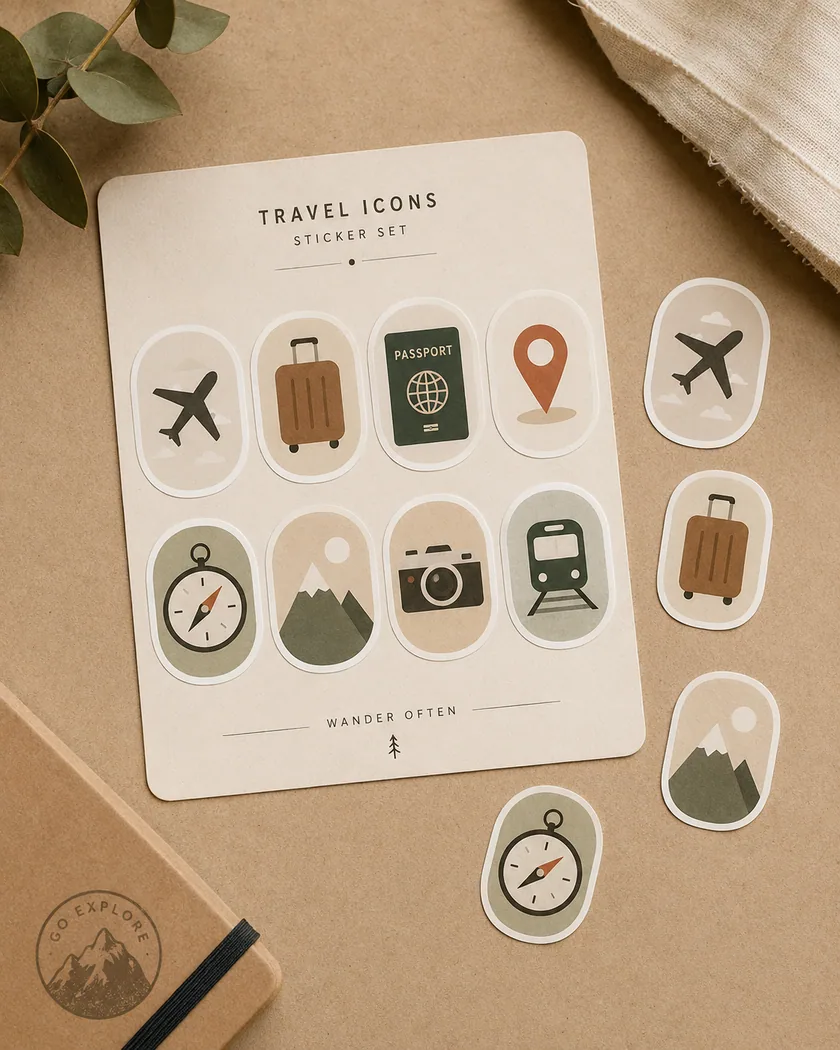 Minimal ikon sticker — tasarım 5