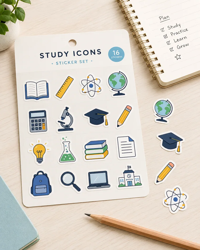Minimal ikon sticker — tasarım 8