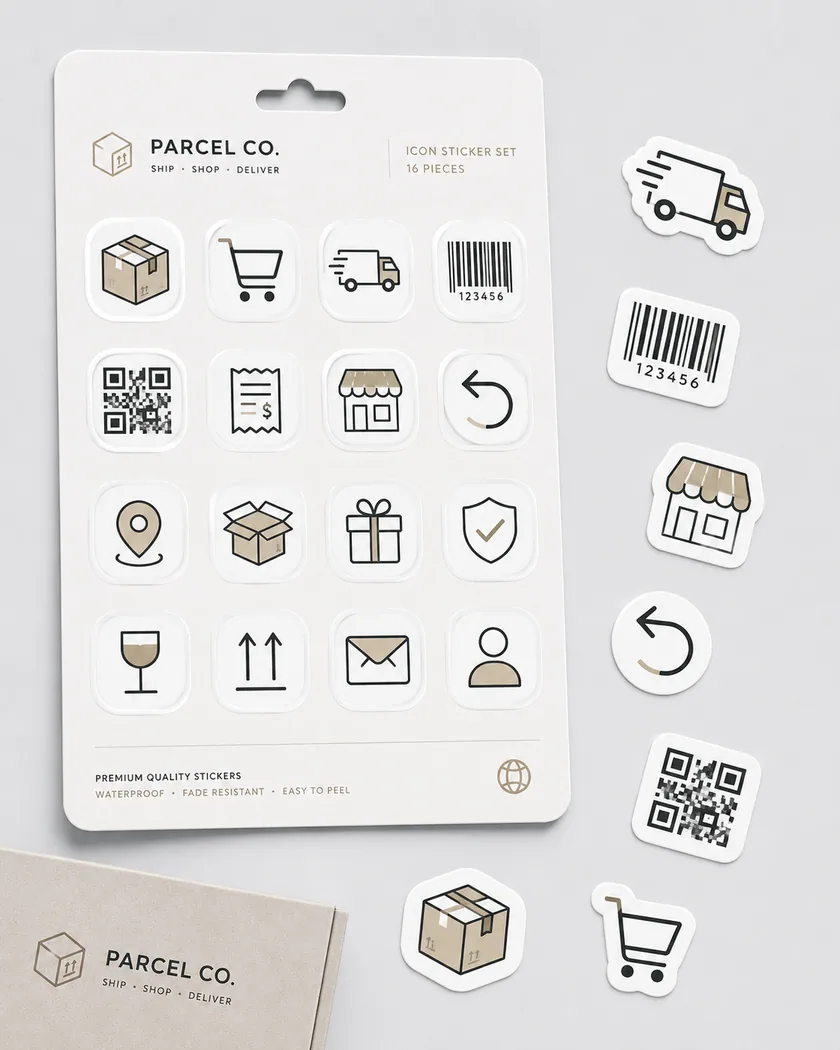Minimal ikon sticker — tasarım 9