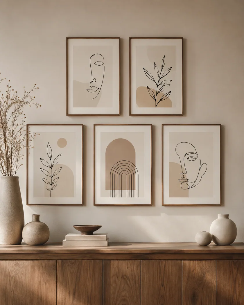 Minimal line art poster seti — tasarım 3