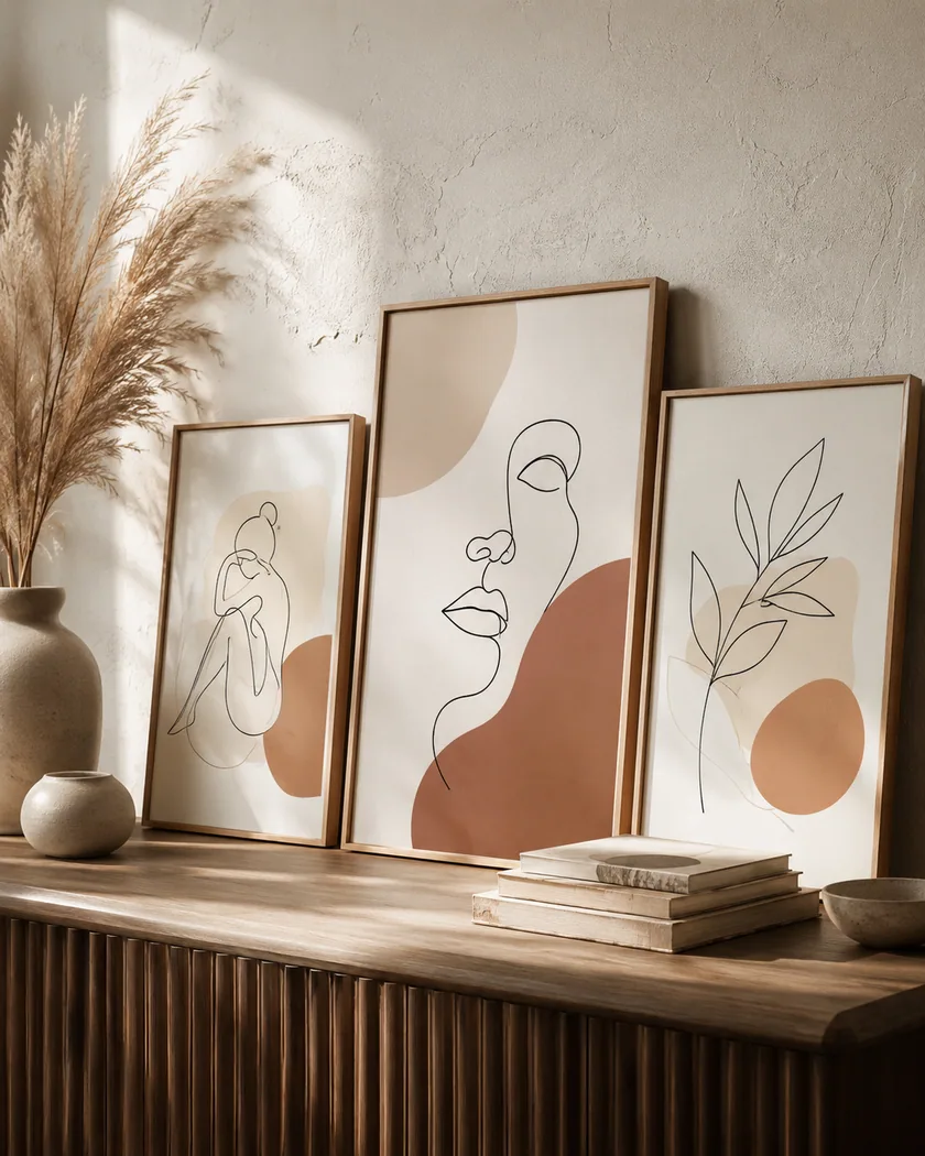 Minimal line art poster seti — tasarım 4