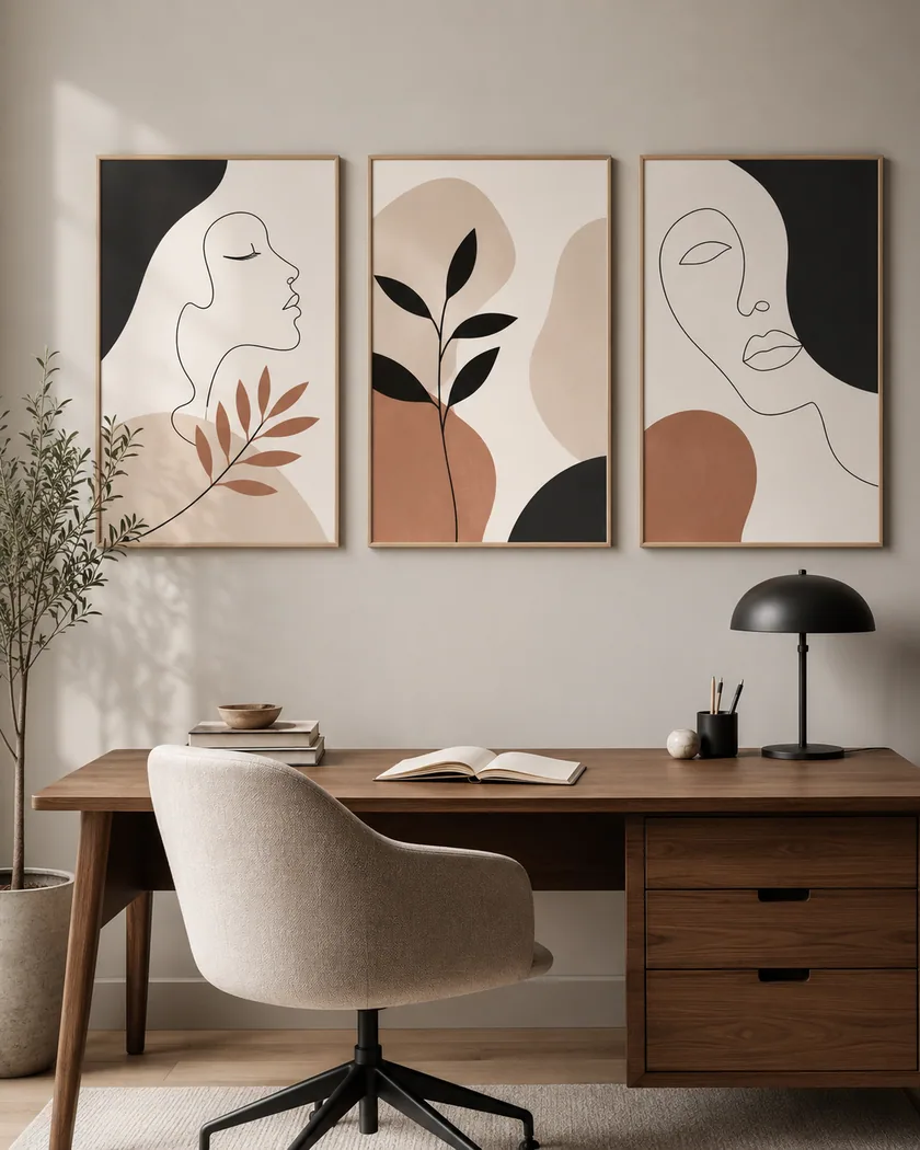 Minimal line art poster seti — tasarım 7