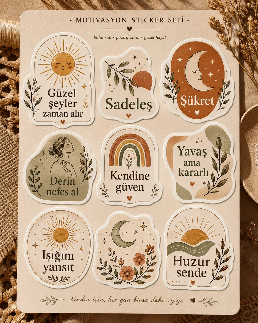 Motivasyon sticker — tasarım 3