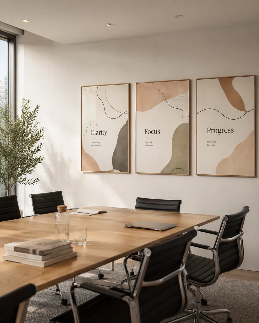 Ofis toplantı odası poster seti — tasarım 2