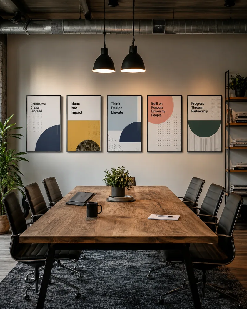 Ofis toplantı odası poster seti — tasarım 4