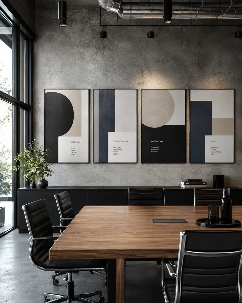 Ofis toplantı odası poster seti — tasarım 7