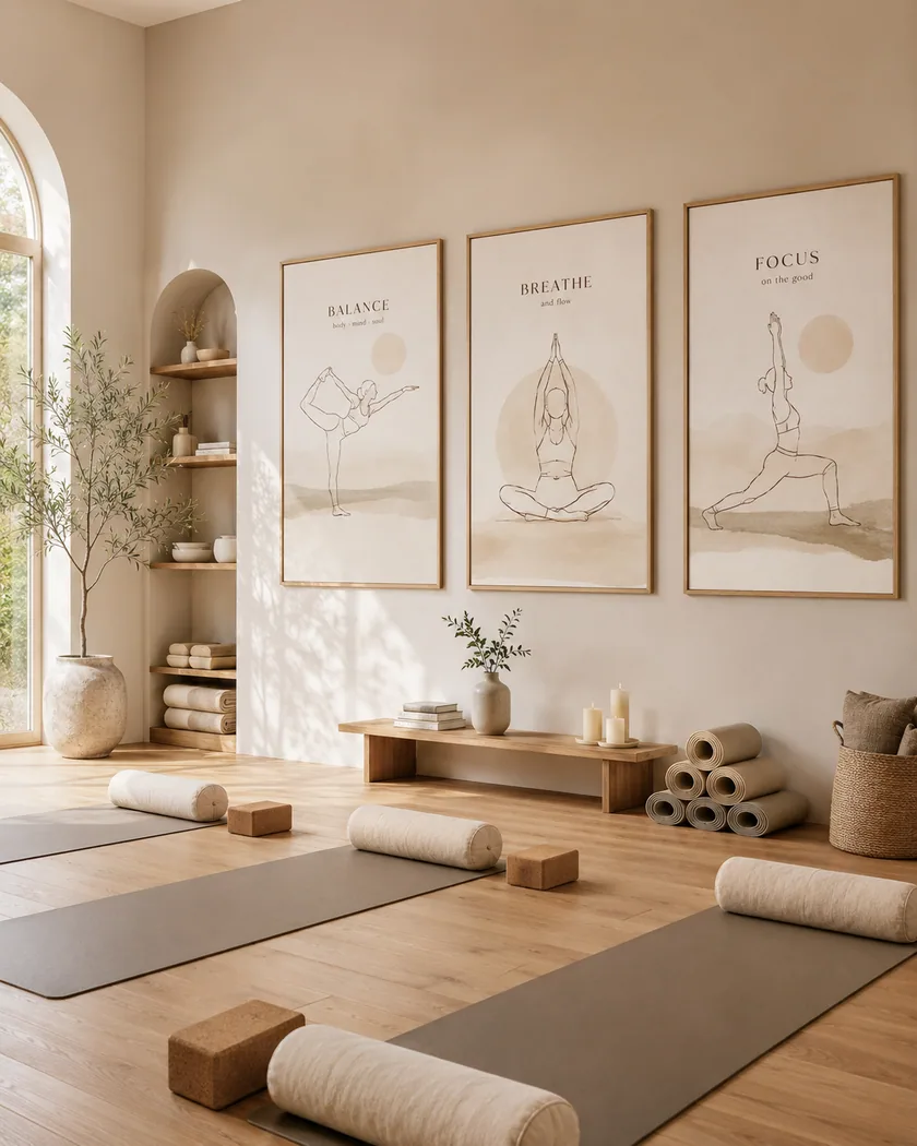 Pilates-yoga stüdyosu posterleri — kapak görseli