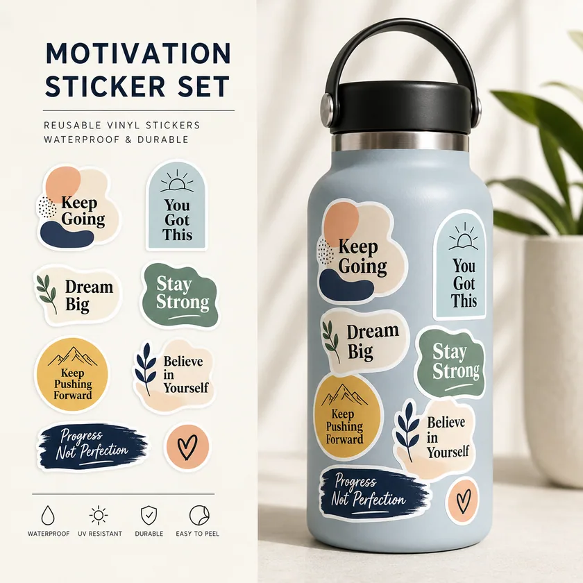 Su matarası sticker — tasarım 3