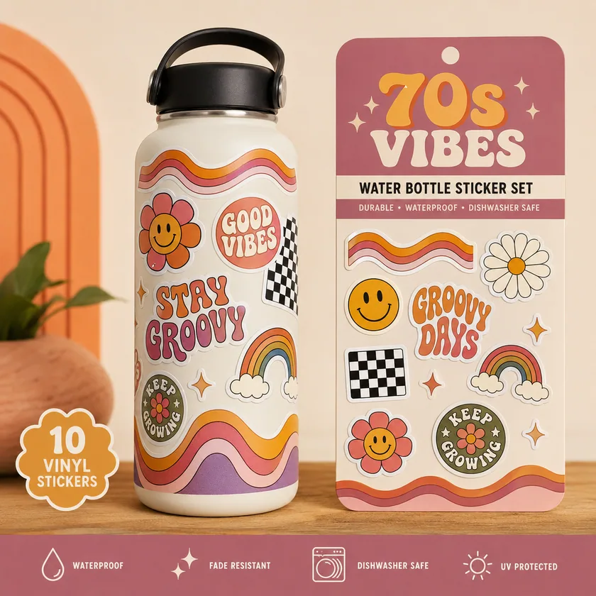 Su matarası sticker — tasarım 5